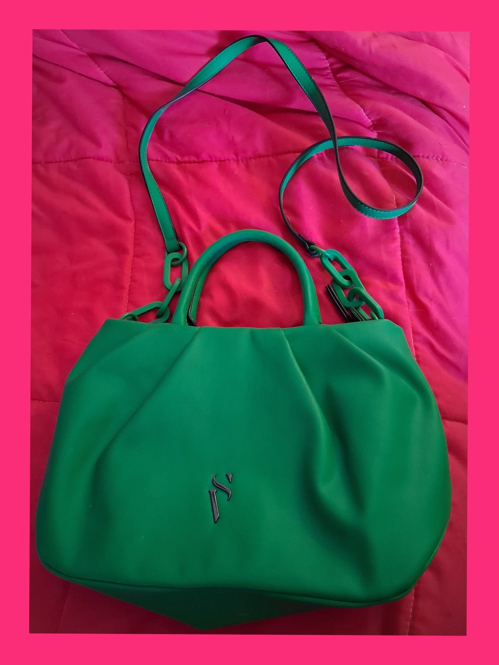 Vera Wang            Green Women's Satchel Handbag